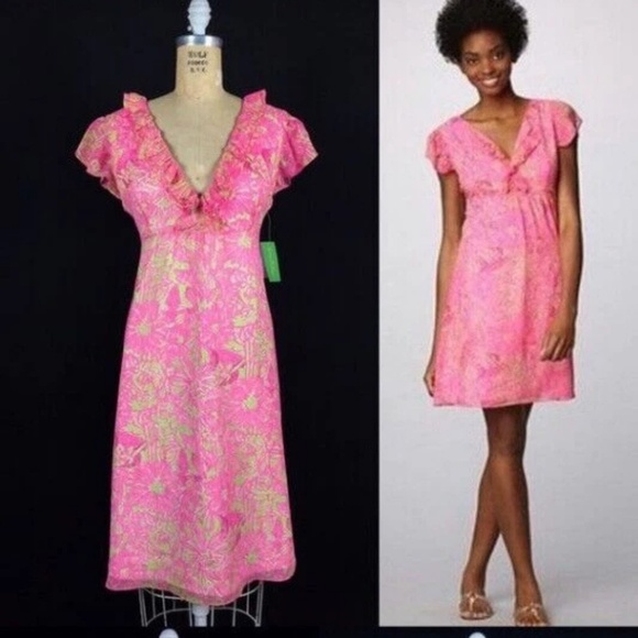 Lilly Pulitzer Women’s Size 6 Clare 100% Silk Chiffon Dress - Picture 6 of 6